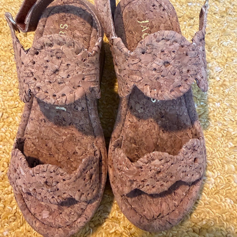 Adorable Girls Jack Roger’s Cork Platform Sandals - Natural Cork